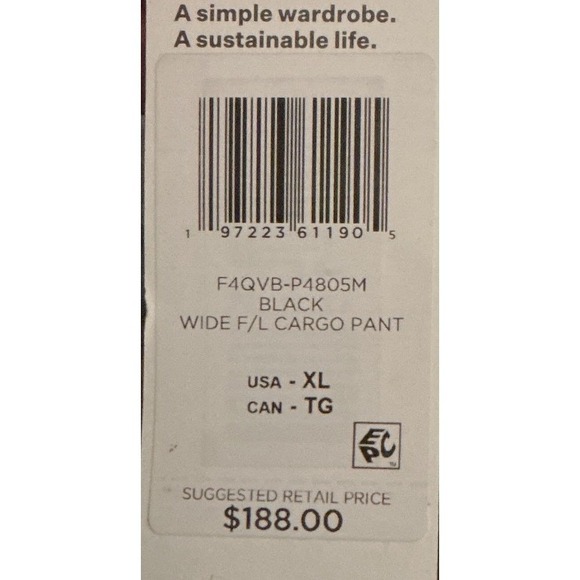 Eileen Fisher Wide Leg Cargo Pants Black XL Utility Pocket High Rise New W/ Tag - Picture 7 of 10